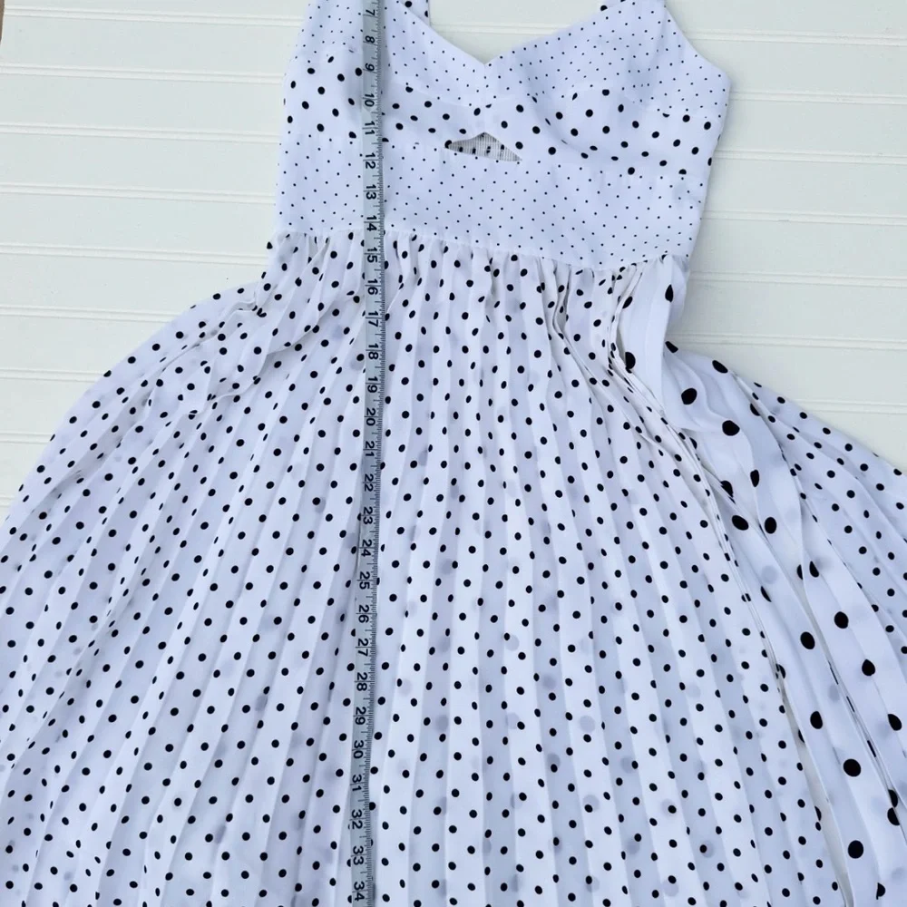 *NWT* Banana Republic Polka Dot Pleated Midi Dress - Picture 7 of 7